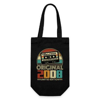 2008 Vintage Vintage Anniversaire Rétro Cadeau - Sac à bouteille - noir - Devant