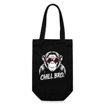 Chill Bro Affe Mit Sonnenbrille - Geschenkbeutel für Flaschen - Schwarz - Vorne
