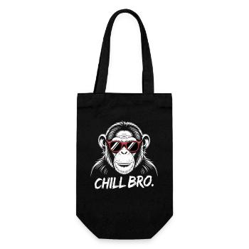 Chill Bro Affe Mit Sonnenbrille - Geschenkbeutel für Flaschen - Schwarz - Vorne