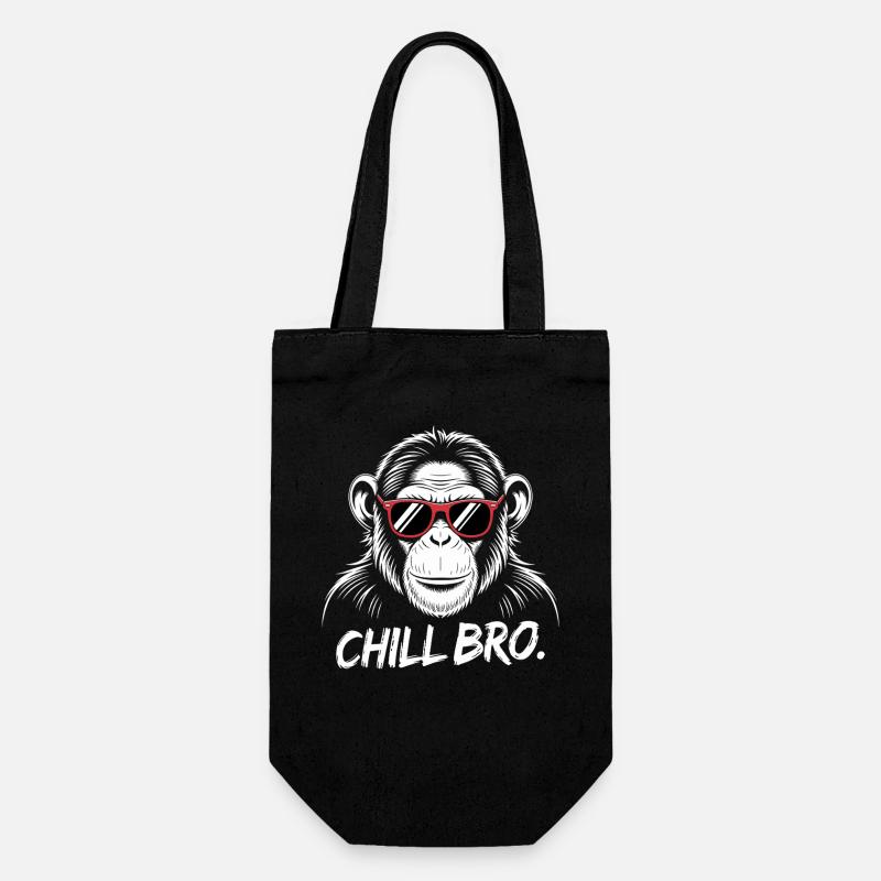 Chill Bro Affe Mit Sonnenbrille - Geschenkbeutel für Flaschen - Schwarz