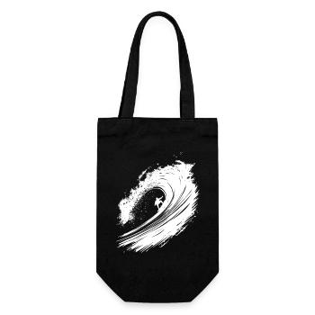 Surfen Design Surfer Illustration - Geschenkbeutel für Flaschen - Schwarz - Vorne