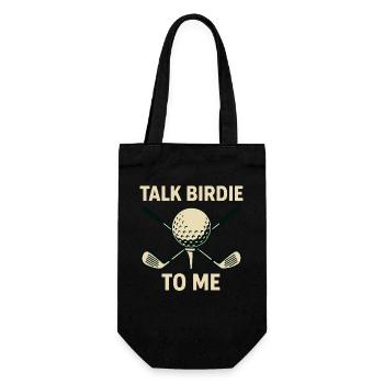 Sprich Birdie Mit Mir Golf Ball Schläger Spieler Humor - Geschenkbeutel für Flaschen - Schwarz - Vorne