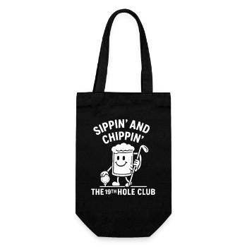 Sippin' And Chippin' The 19th Hole Club Golf Fun - Gift Bag for Bottles - black - Front