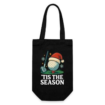 Tis The Season Golfing Holiday Fun - Gift Bag for Bottles - black - Front