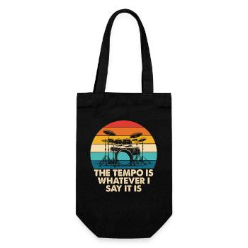 Retro Drum Tempo Rainbow - Gift Bag for Bottles - black - Front