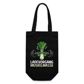 Gewichtheber LADEVORGANG MUSKELMASSE Lustig - Geschenkbeutel für Flaschen - Schwarz - Vorne