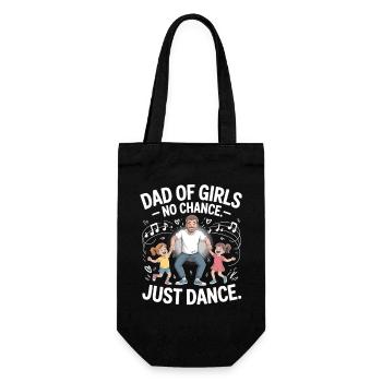 Tanzender Mädels-Papa – No Chance Just Dance - Geschenkbeutel für Flaschen - Schwarz - Vorne