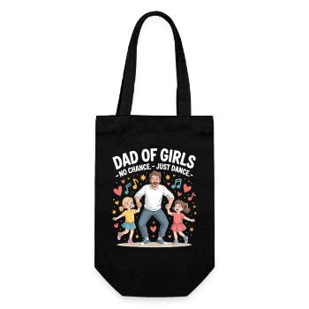 Tanzender Mädels-Papa – No Chance Just Dance - Geschenkbeutel für Flaschen - Schwarz - Vorne