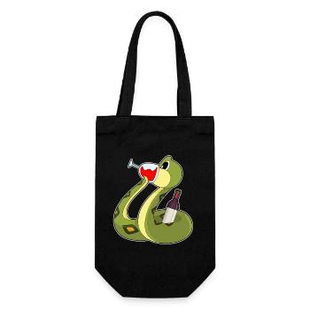 Snake Bottle of Red Wine - Gift Bag for Bottles - black - Front