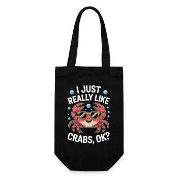 Krabben Spruch Krabbe Lustiges Krabben Geschenk - Geschenkbeutel für Flaschen - Schwarz - Vorne