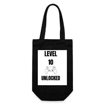 Level 10 Unlocked - Birthday T-Shirt Gamer - Gift Bag for Bottles - black - Front