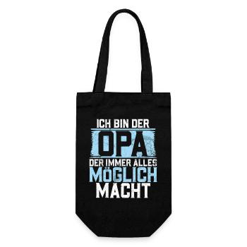 I'm the grandpa who always makes everything possible - Gift Bag for Bottles - black - Front