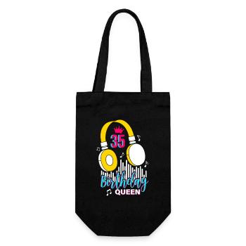 35 Birthday Queen Headphones - Gift Bag for Bottles - black - Front