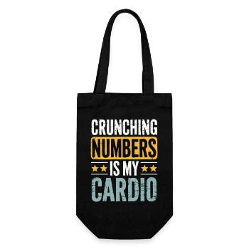 Crunching Numbers - Cardio Financial Humor - Gift Bag for Bottles - black - Front