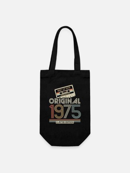 Limited Edition Original 1975 Retro Cassette - Gift Bag for Bottles - black