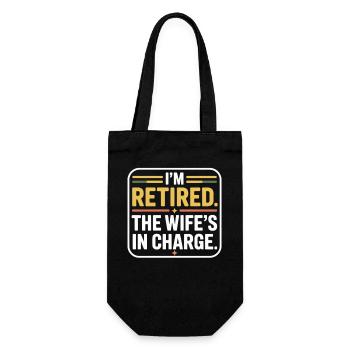 Retired: The Wife's In Charge - Gift Bag for Bottles - black - Front