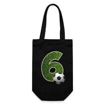 NR. 6 NUMMER 6 FUßBALL 6. GEBURTSTAG - Geschenkbeutel für Flaschen - Schwarz - Vorne