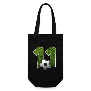 NR. 11 NUMMER 11 FUßBALL 11. GEBURTSTAG - Geschenkbeutel für Flaschen - Schwarz - Vorne