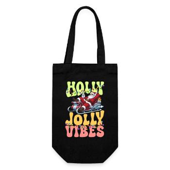 Santa Sleigh Holy Jolly Vibes - Gift Bag for Bottles - black - Front