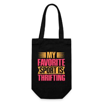 Thrift Shopper My Favorite Sport Thrift Store - Gift Bag for Bottles - black - Front