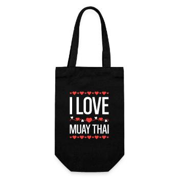 I Love Muay Thai - Geschenkbeutel für Flaschen - Schwarz - Vorne