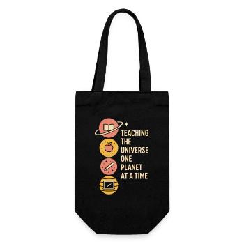 Spacecore Cosmic Humor Galaxy Universe Zitat - Geschenkbeutel für Flaschen - Schwarz - Vorne