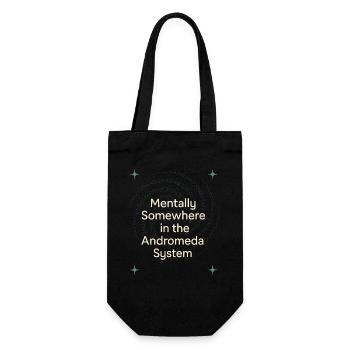 Spacecore Cosmic Humor Galaxy Universe Zitat - Geschenkbeutel für Flaschen - Schwarz - Vorne