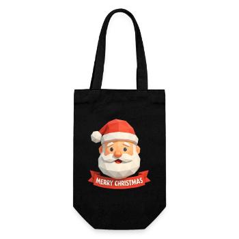 Santa Claus Polygon Design – Merry Christmas - Gift Bag for Bottles - black - Front