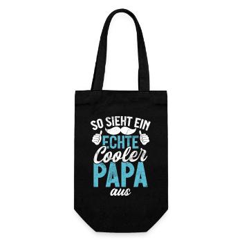 So Sieht Ein Echte Cooler Papa Aus Vatertag - Geschenkbeutel für Flaschen - Schwarz - Vorne