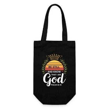 Be Still And Know That I Am God Psalm 46:10 Crown - Gift Bag for Bottles - black - Front