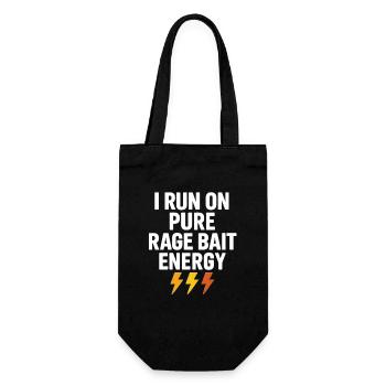 Pure Rage Bait Energy, Funny Saying  - Gift Bag for Bottles - black - Front