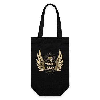 Unique 18e anniversaire Vintage ailes d’ange - Sac à bouteille - noir - Devant