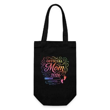 Mama 2026 Loading Mom Bunt - Geschenkbeutel für Flaschen - Schwarz - Vorne