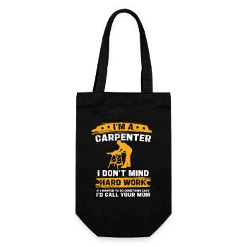 Carpenter's saying: Hard work - Gift Bag for Bottles - black - Front
