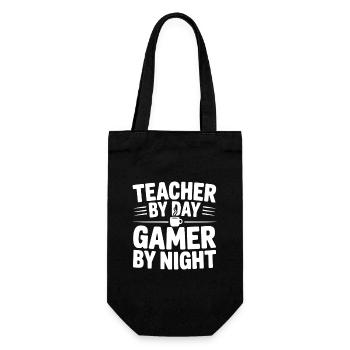 Teacher by Day Gamer by Night - Gift Bag for Bottles - black - Front