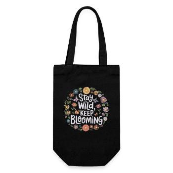 Stay wild, stay blooming circle - Gift Bag for Bottles - black - Front