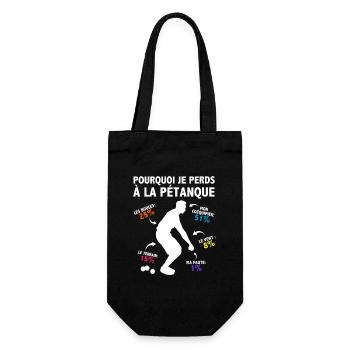 Why I lose at pétanque Statistical humor - Gift Bag for Bottles - black - Front