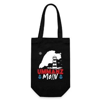 Ostsee Urlaub UMMANZ MOIN Lustiges - Geschenkbeutel für Flaschen - Schwarz - Vorne
