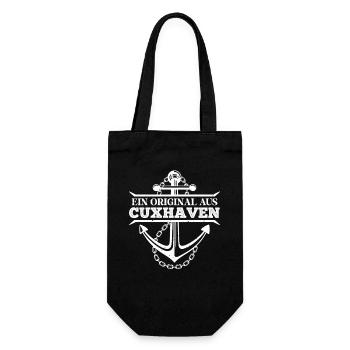 Cuxhavener EIN ORIGINAL AUS CUXHAVEN Lustig - Geschenkbeutel für Flaschen - Schwarz - Vorne