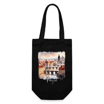 Aquarelle de Prague, Prague République tchèque - Sac à bouteille - noir - Devant