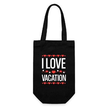 I Love Vacation - Geschenkbeutel für Flaschen - Schwarz - Vorne