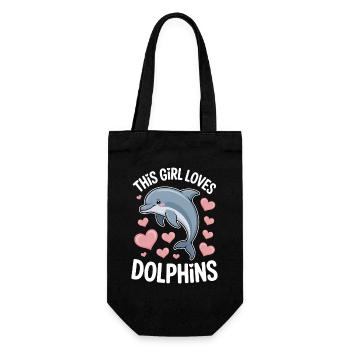 dauphin disant fille drôle dauphin cadeau - Sac à bouteille - noir - Devant