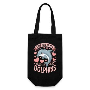 dauphin disant fille drôle dauphin cadeau - Sac à bouteille - noir - Devant