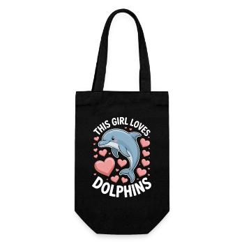 dauphin disant fille drôle dauphin cadeau - Sac à bouteille - noir - Devant