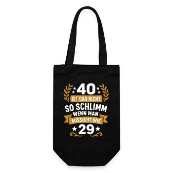40 isn't so bad when you look 29 - Gift Bag for Bottles - black - Front