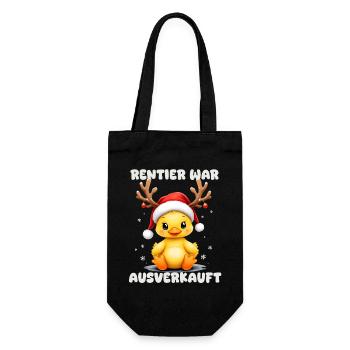 Rentier War Ausverkauft Lustige Weihnachtsente - Geschenkbeutel für Flaschen - Schwarz - Vorne