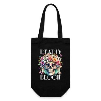 Flowers Skull Beauty Bloom - Gift Bag for Bottles - black - Front