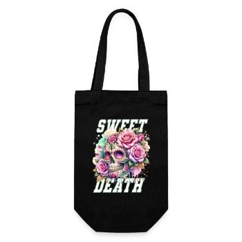 Flowers Skull Beauty Bloom - Gift Bag for Bottles - black - Front