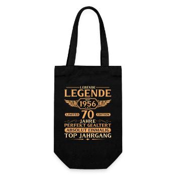 1956 Vintage Living Legend - 70th Birthday - Gift Bag for Bottles - black - Front