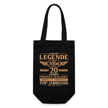 2006 Jahrgang Lebende Legende - 20. Geburtstag - Geschenkbeutel für Flaschen - Schwarz - Vorne